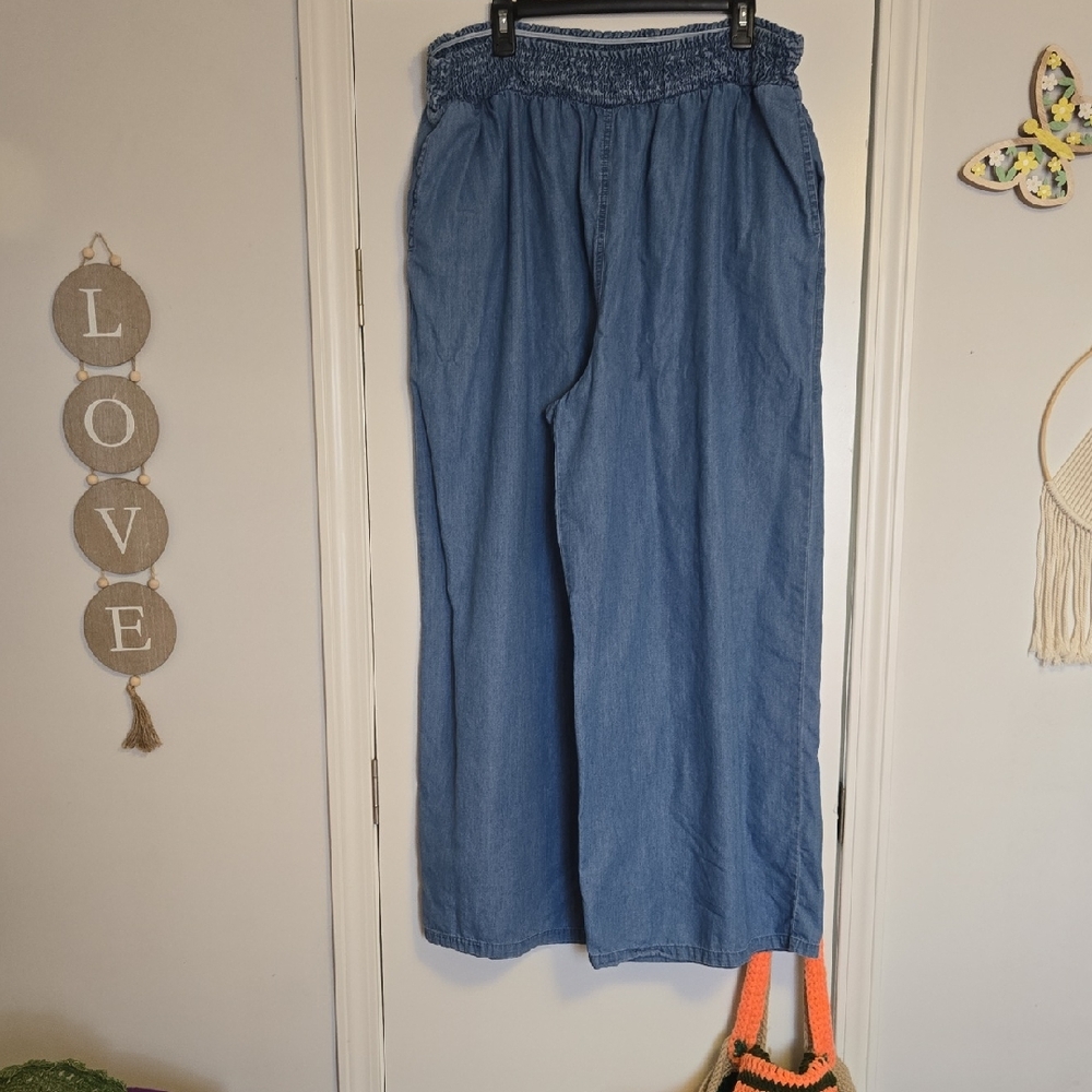 Forever 21 Light Blue Smocked Pants